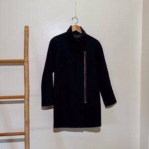 J. Crew Vintage Green tag Wool Blend Long City Coat in Black Size 2